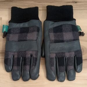 EUC L.L. Bean Women's Wool & Deerskin Insulated Gloves Size Medium